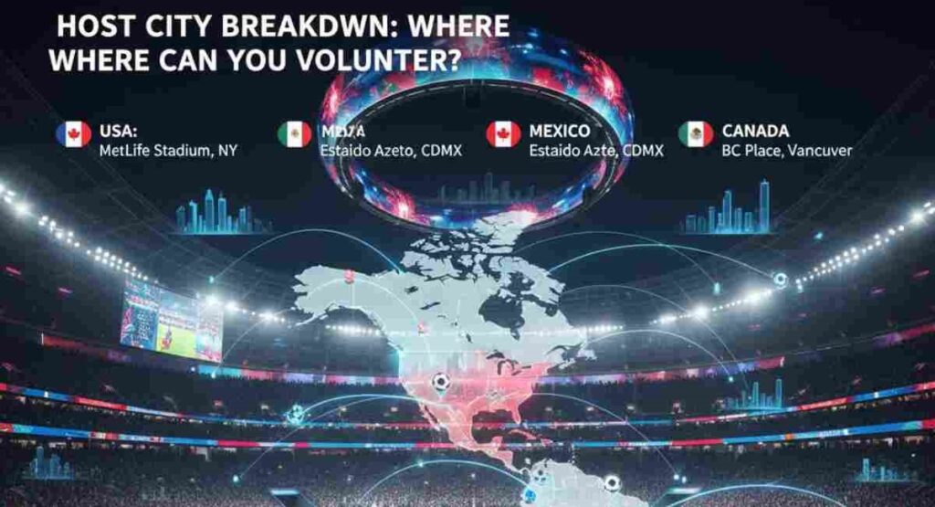 fifa 2026 world cup host cities map for volunteers