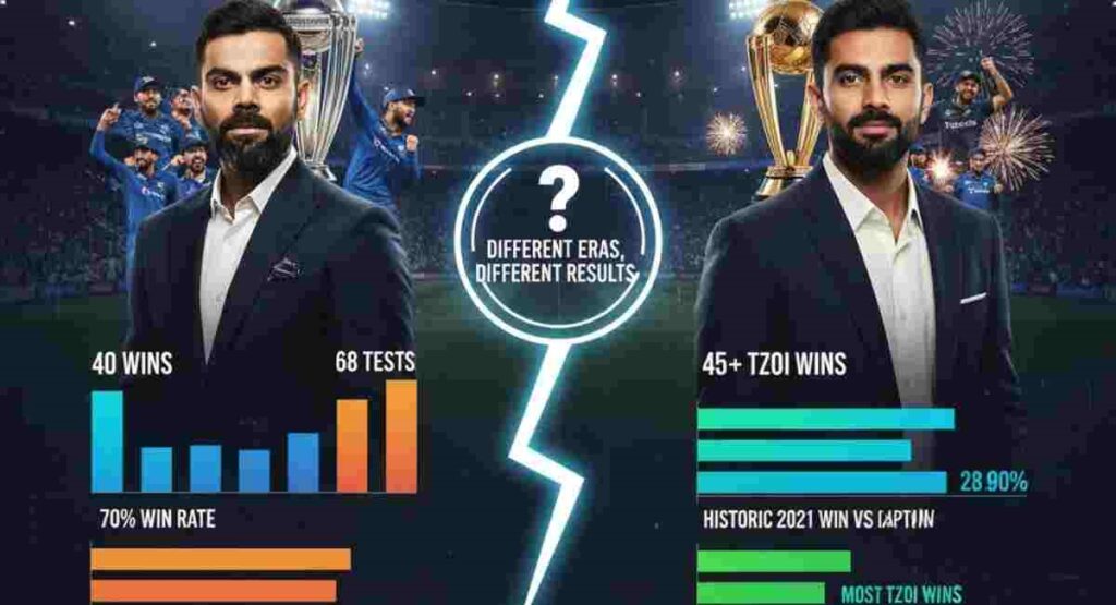 kohli vs babar captaincy records comparison