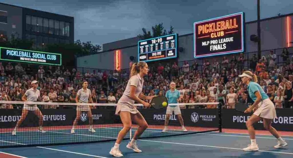 Pickleball match at a professional social club highlighting USA sports trends 2026
