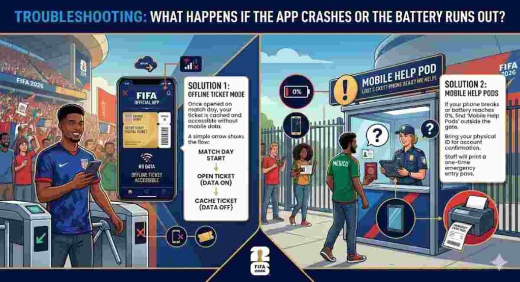 fifa 2026 app troubleshooting offline ticket help pod