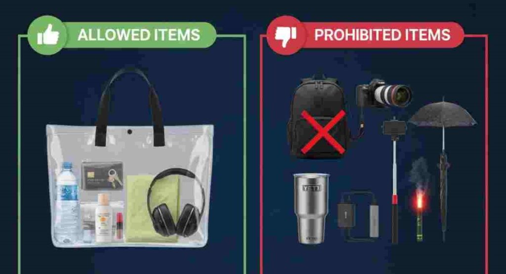 fifa 2026 stadium bag policy allowed prohibited items