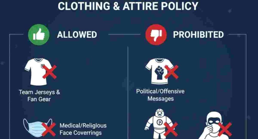 fifa 2026 stadium clothing attire rules masks costumes