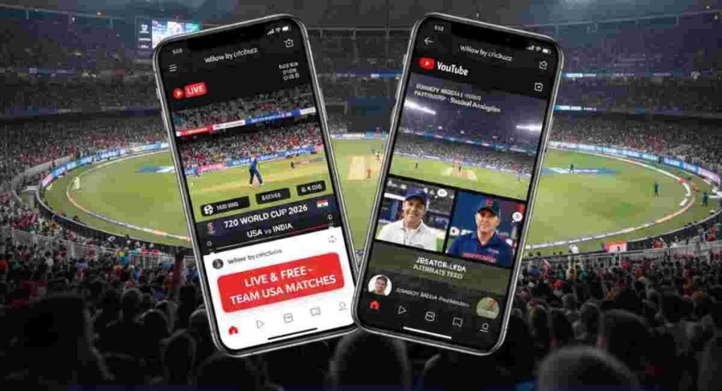 free cricket on youtube willow usa 2026