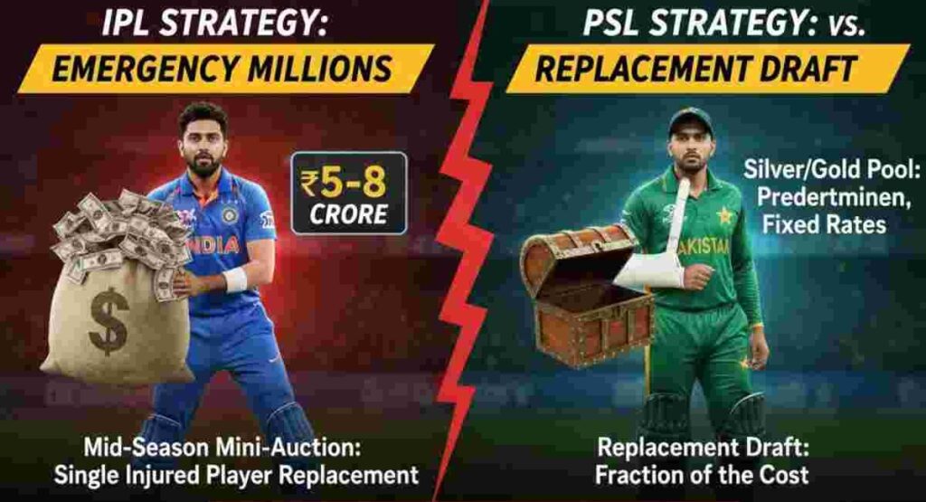 ipl mini auction vs psl 11 replacement draft salaries