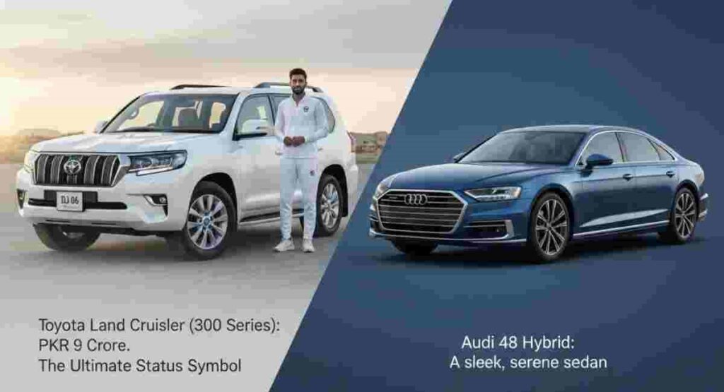 shaheen afridi car collection land cruiser audi a8