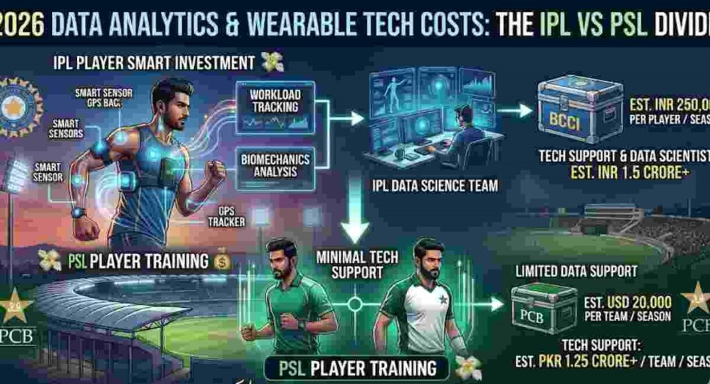cricket wearable tech costs ipl vs psl 2026
