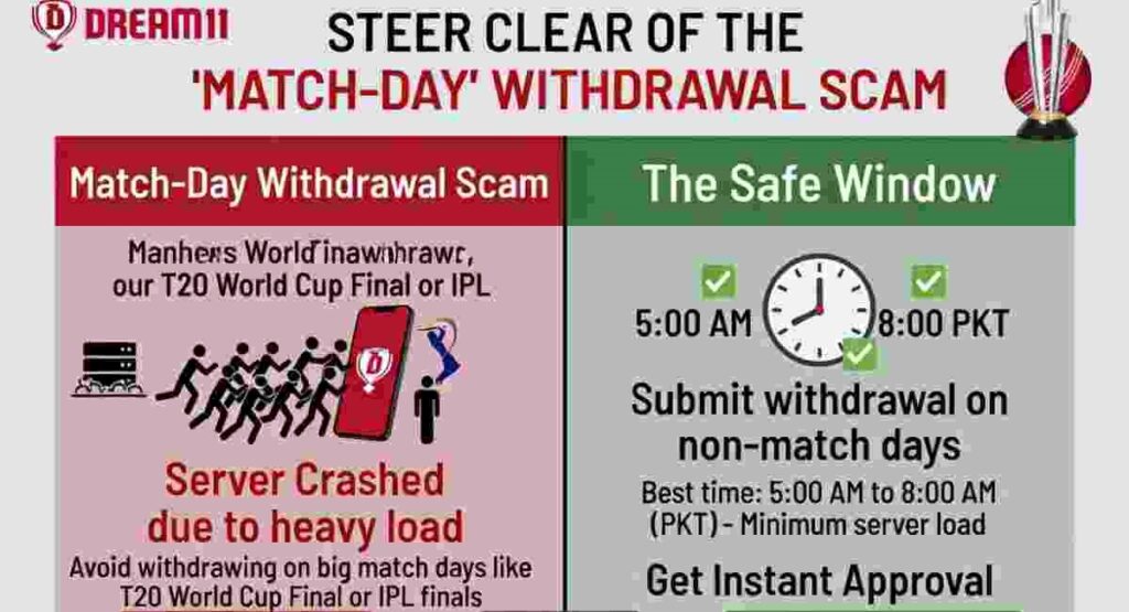 dream11 withdrawal safe time