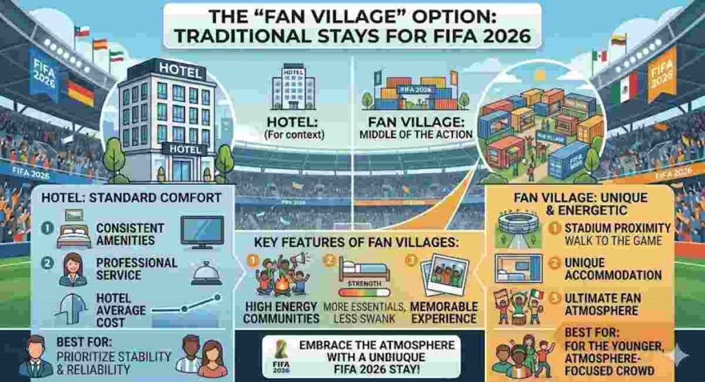 fifa 2026 fan village vs hotel accommodation