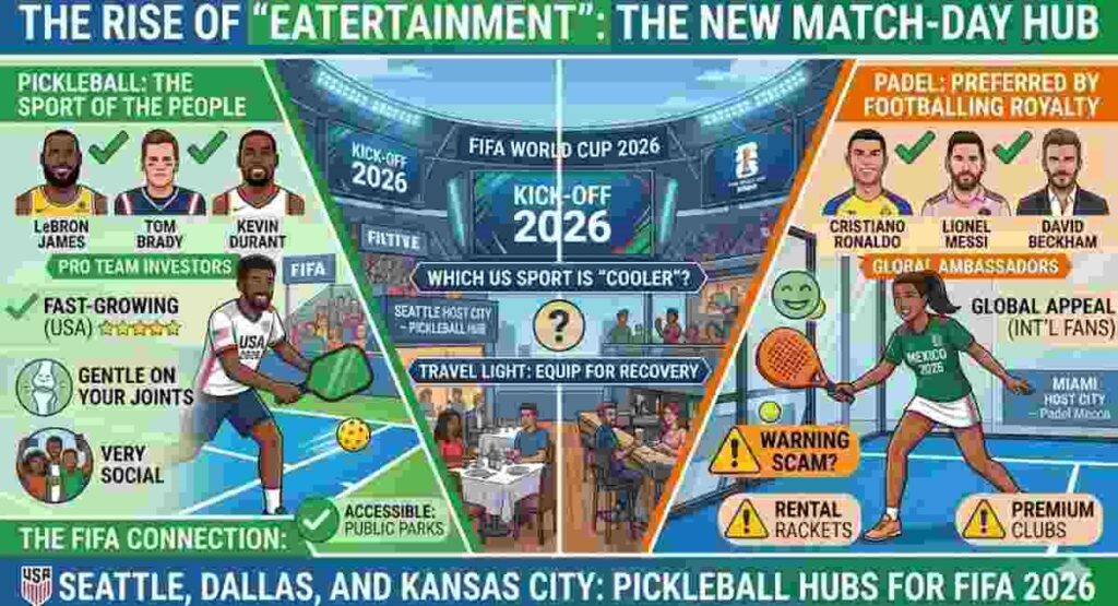 fifa 2026 pickleball padel eatertainment hubs