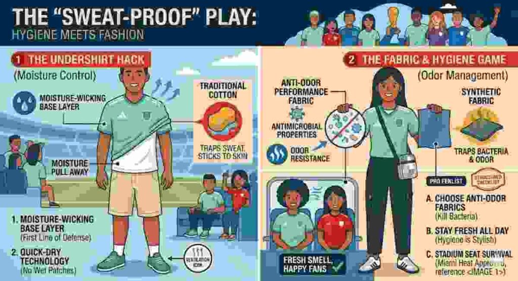 sweat proof fifa 2026 outfits moisture wicking hygiene tips