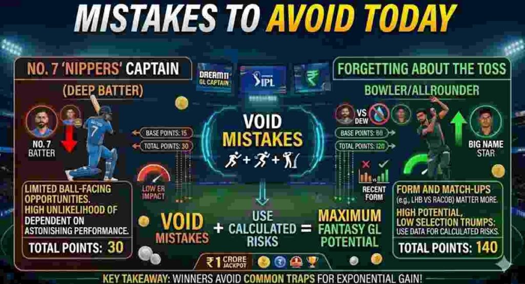 common dream11 gl captain mistakes to avoid 2026