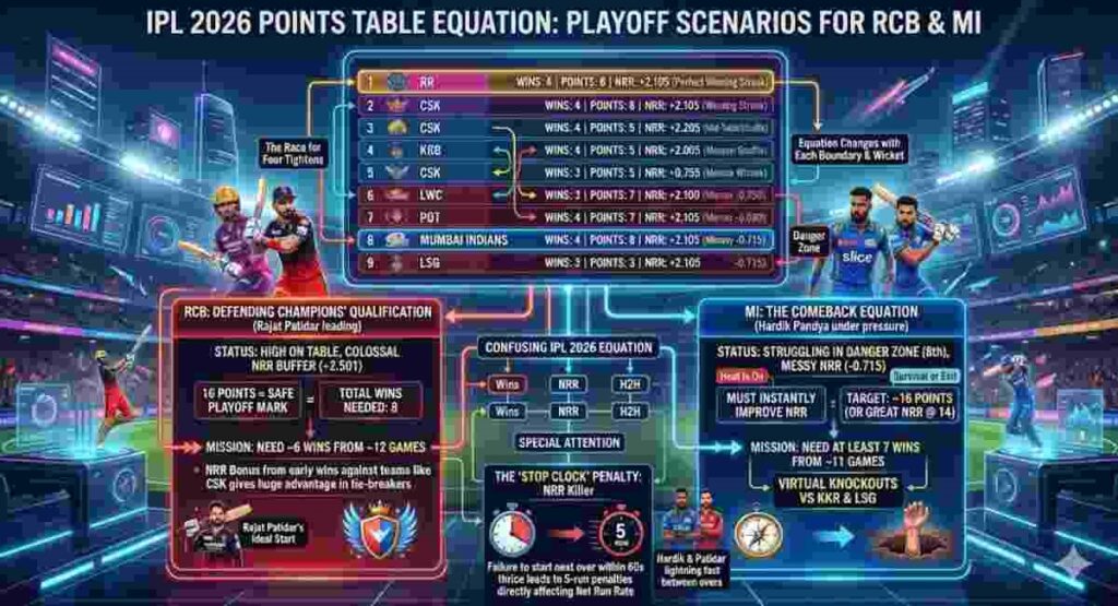 ipl 2026 points table playoff scenarios rcb mi