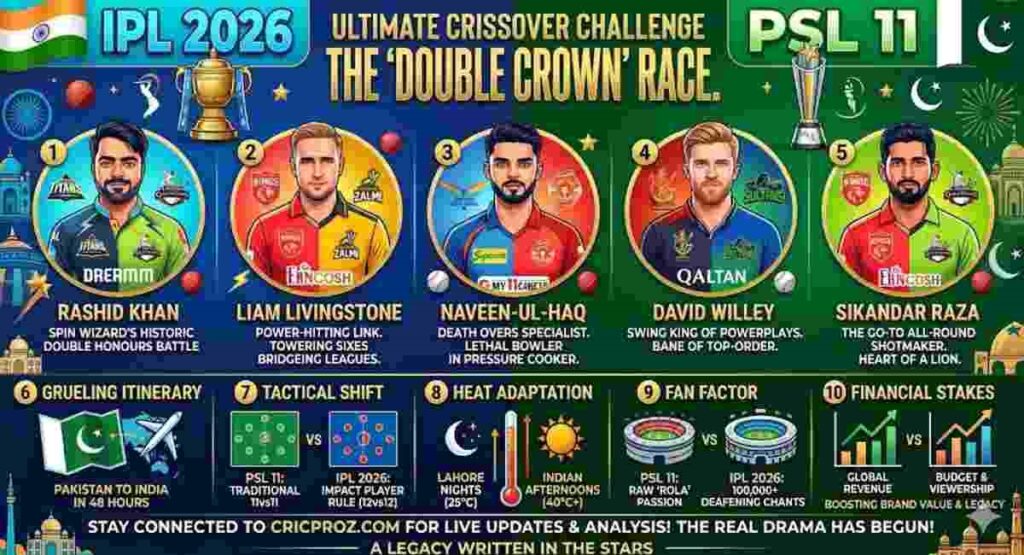 ipl 2026 vs psl 11 overseas stars double crown