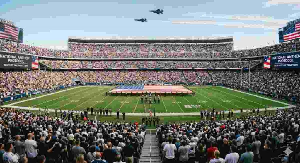 national anthem protocol at att stadium us patriotism