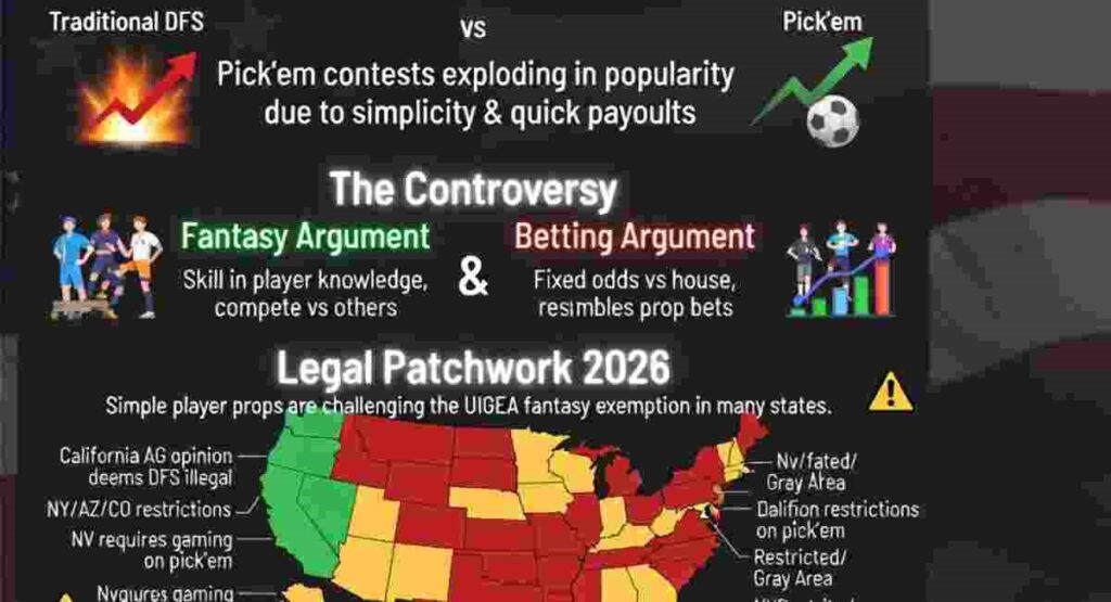 pickem games betting vs fantasy