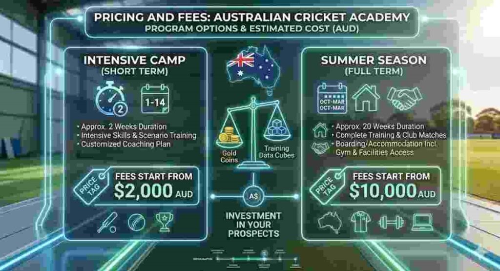 pricing fees australian cricket academy