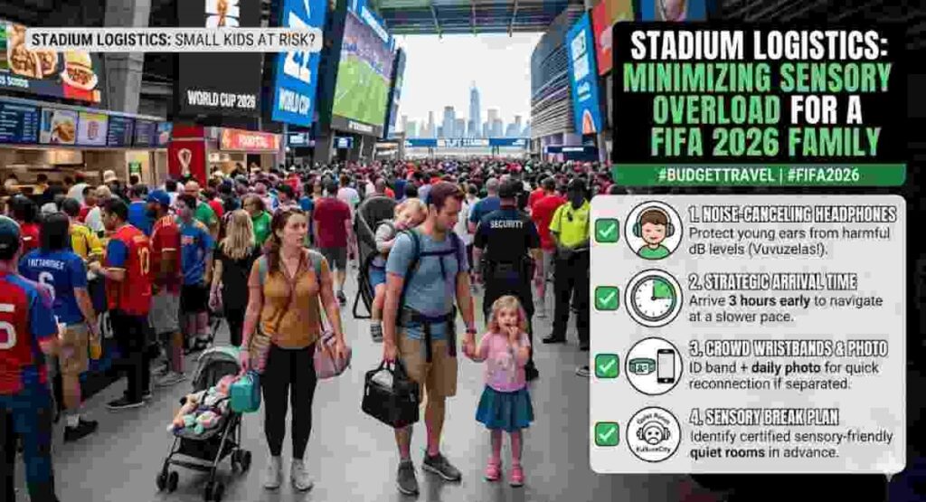 stadium logistics small kids sensory break cheap travel hacks
