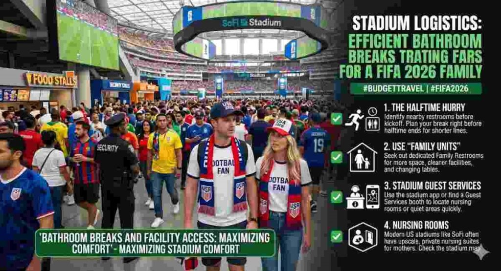 stadium restroom facility access family cheap travel hacks