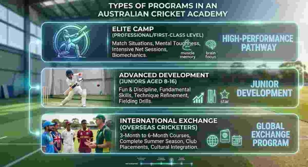 types programs australian cricket academy