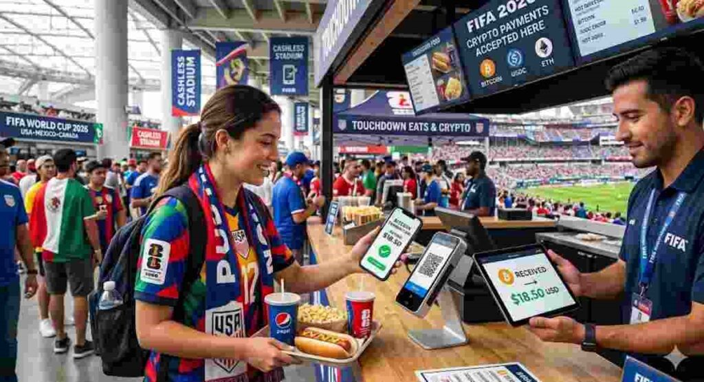 fifa 2026 crypto payments stadium food