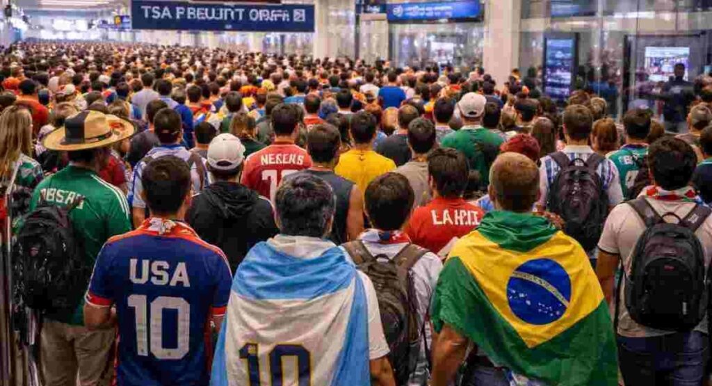 stadium logistics crowded transit sleep in us airports