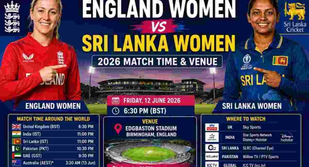 england vs sri lanka women 2026 match