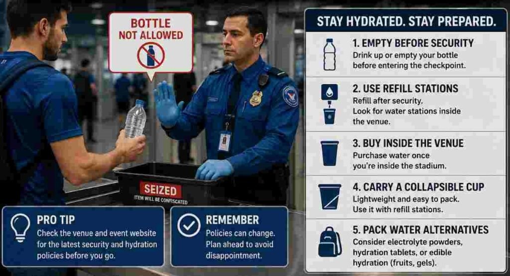 fifa stadium confiscated water bottles