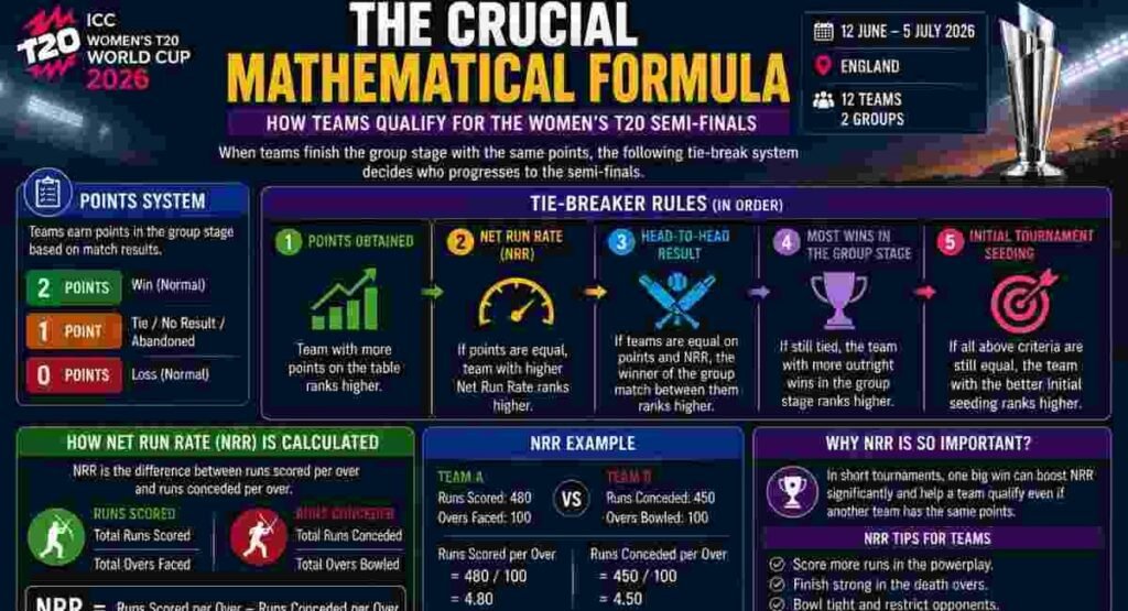 mathematical formula womens t20 semifinal 2026