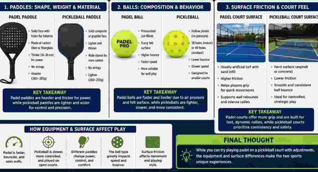 paddle vs pickleball equipment