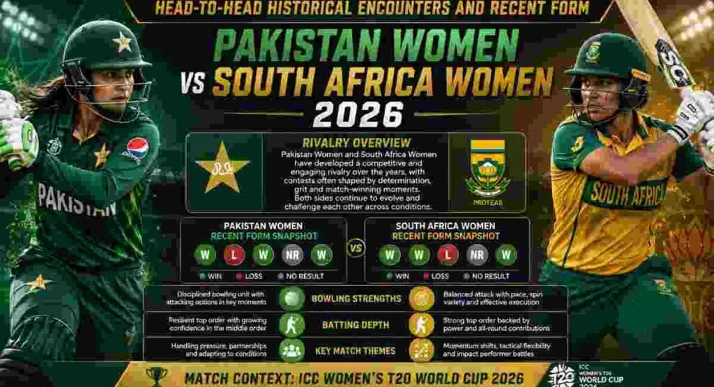 pakistan vs south africa women 2026 head to head 1
