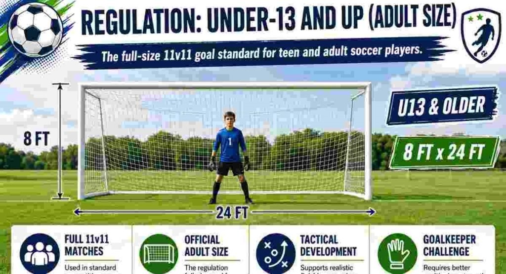 regulation soccer goal size u13