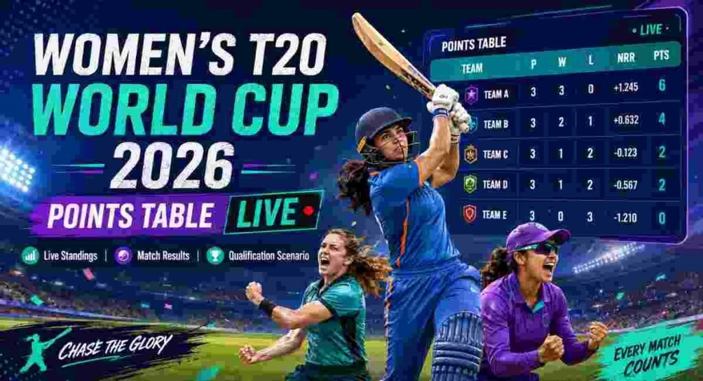 womens t20 points table live