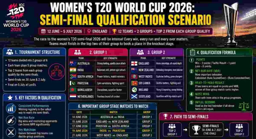 womens t20 semifinal 2026 qualification scenario